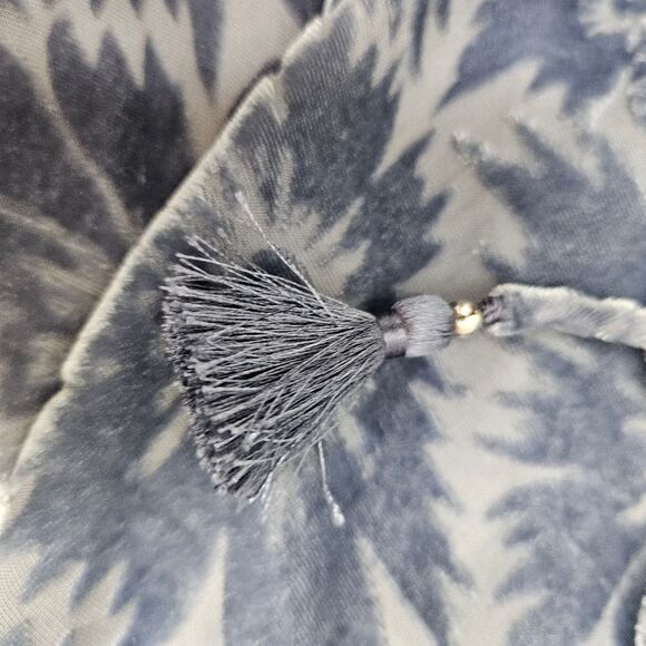 Paige Selmah Floral Burnout Long-Sleeve Blouse in Iced Slate Silk Blend - Picture 9 of 9